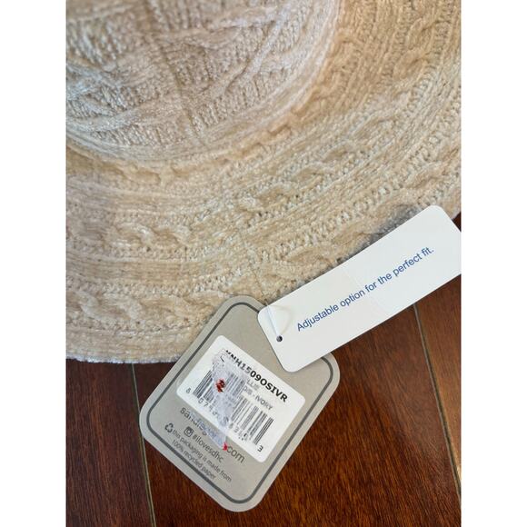 San Diego Hat Company Women’s Nellie Knit Fedora Hat Ivory Adjustable OS NWT